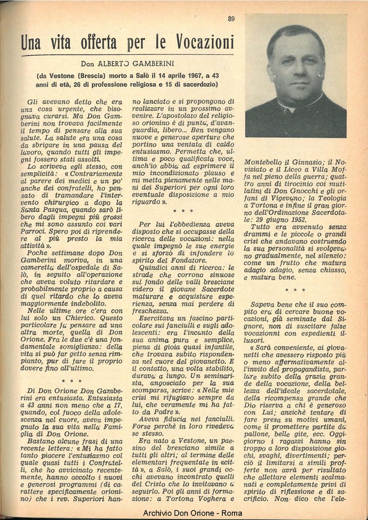 La piccola Opera della Divina Provvidenza, 62, 09, 01-05-1967, pagina 27
