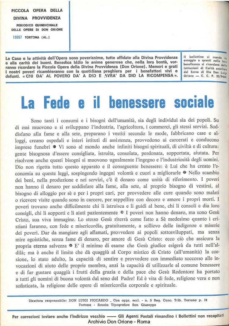 La piccola Opera della Divina Provvidenza, 62, 17, 15-09-1967, pagina 20