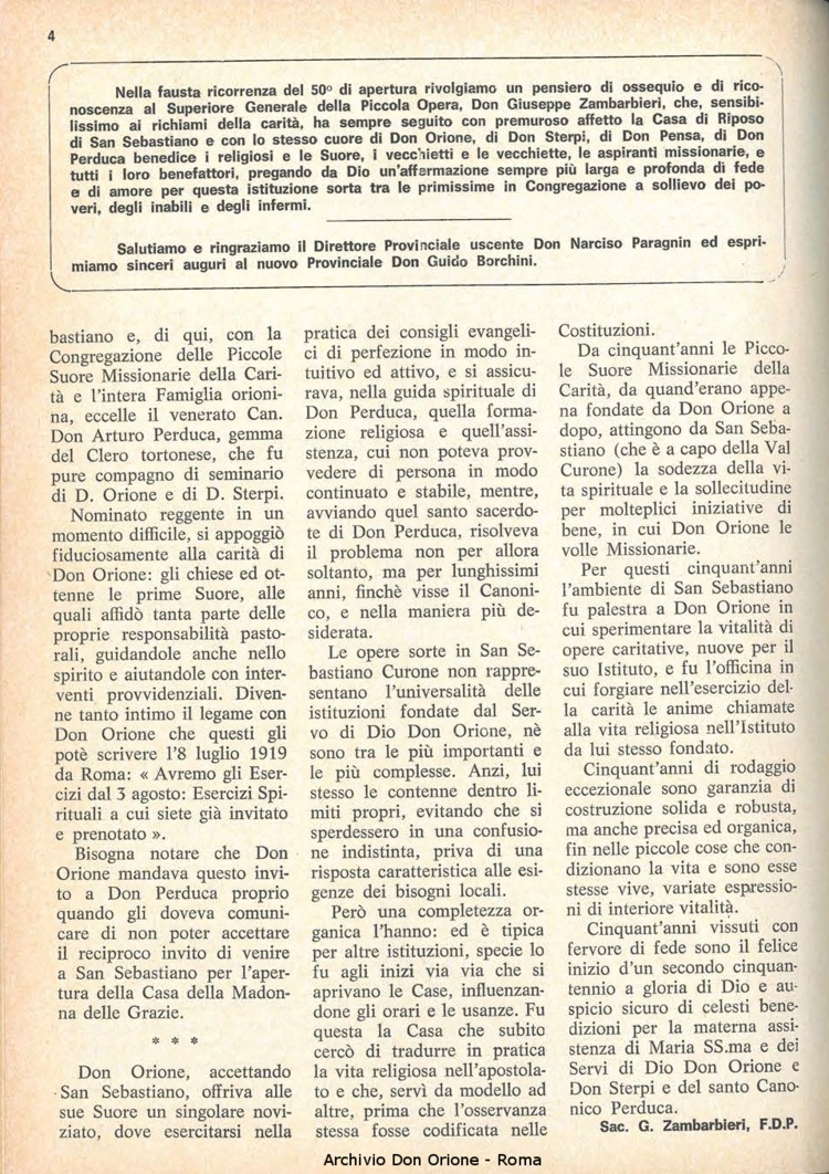La piccola Opera della Divina Provvidenza, 62, 19, 01-10-1967, pagina 4