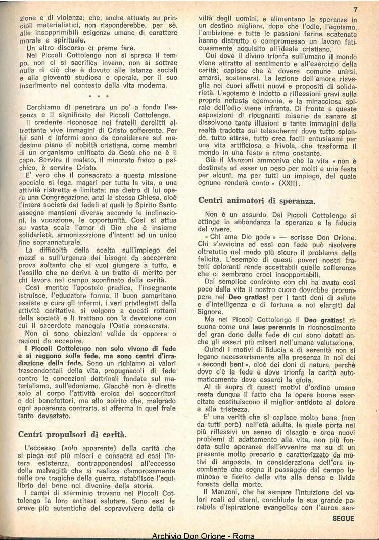 La piccola Opera della Divina Provvidenza, 62, 19, 01-10-1967, pagina 7