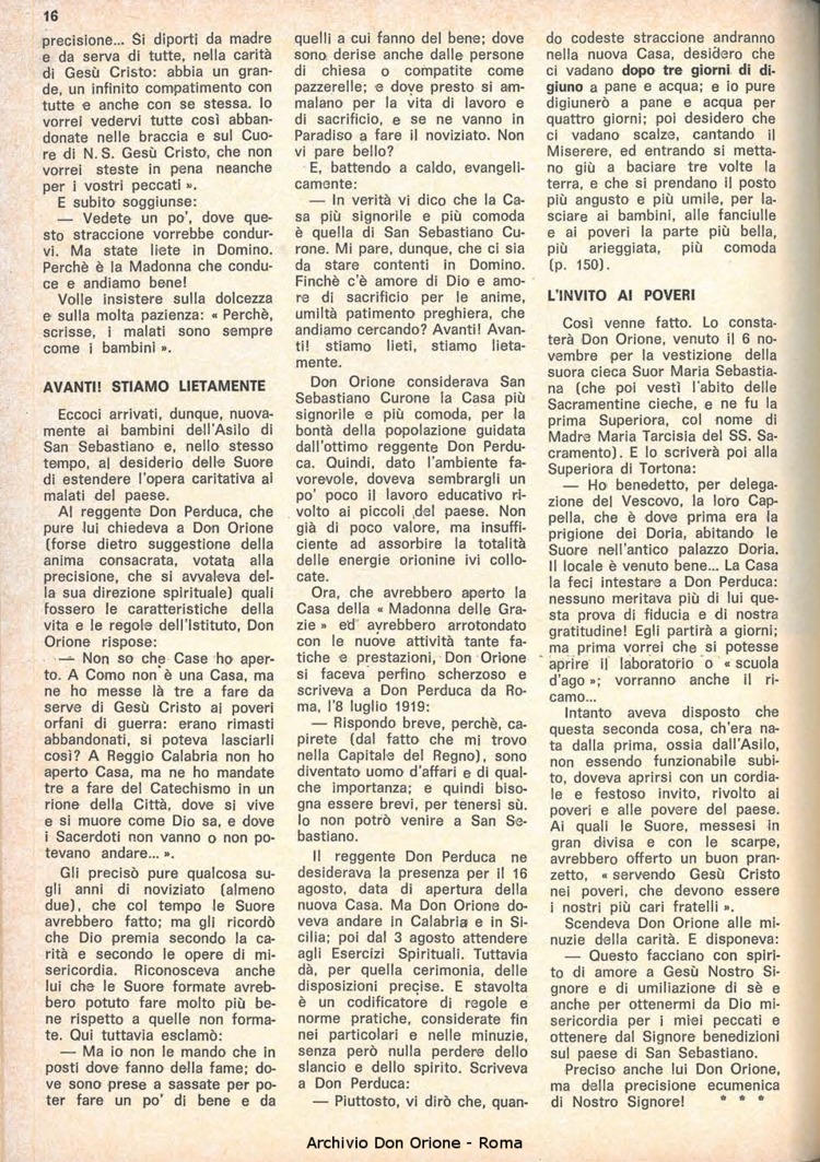 La piccola Opera della Divina Provvidenza, 62, 19, 01-10-1967, pagina 16