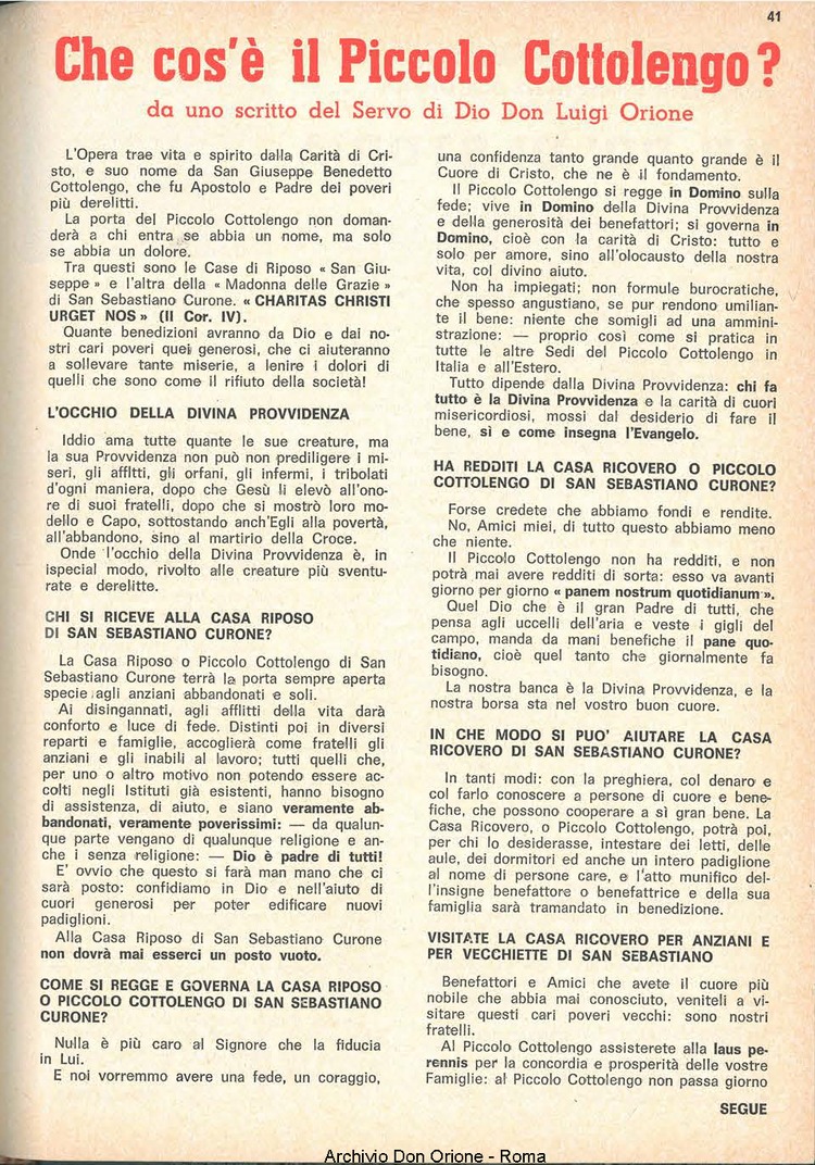 La piccola Opera della Divina Provvidenza, 62, 19, 01-10-1967, pagina 41