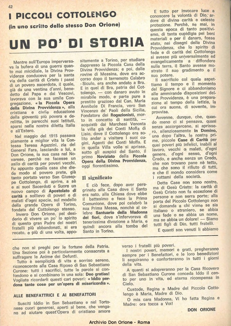La piccola Opera della Divina Provvidenza, 62, 19, 01-10-1967, pagina 42