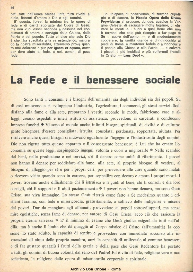 La piccola Opera della Divina Provvidenza, 62, 19, 01-10-1967, pagina 46