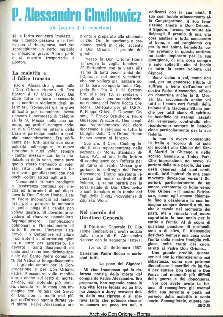 La piccola Opera della Divina Provvidenza, 62, 19, 01-10-1967, pagina 67