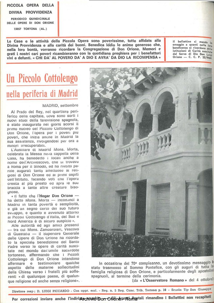 La piccola Opera della Divina Provvidenza, 62, 21, 01-11-1967, pagina 24