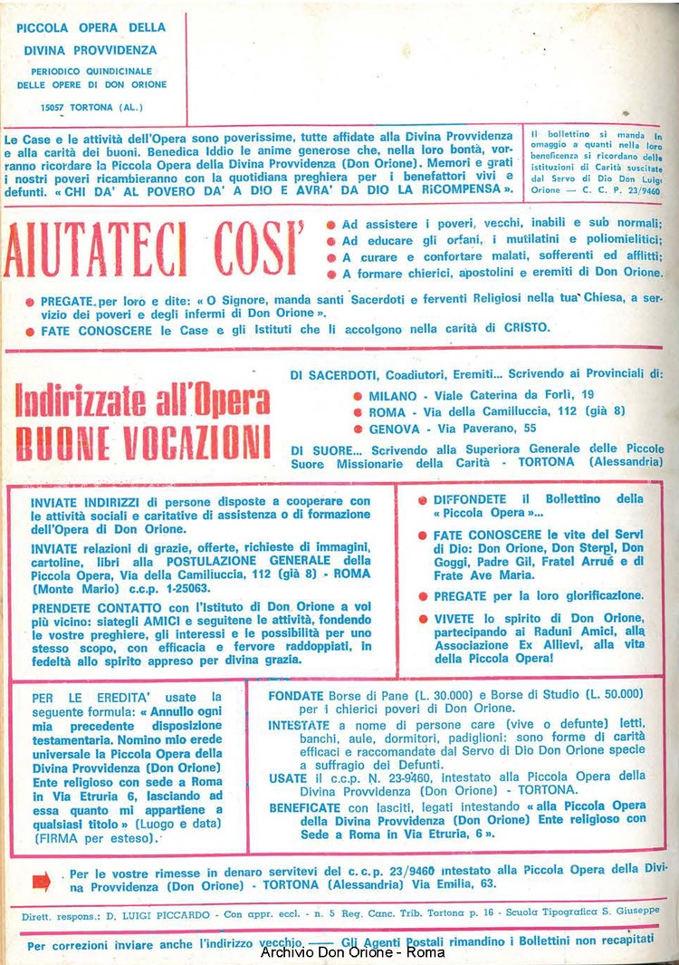 La piccola Opera della Divina Provvidenza, 62, 23, 01-12-1967, pagina 20