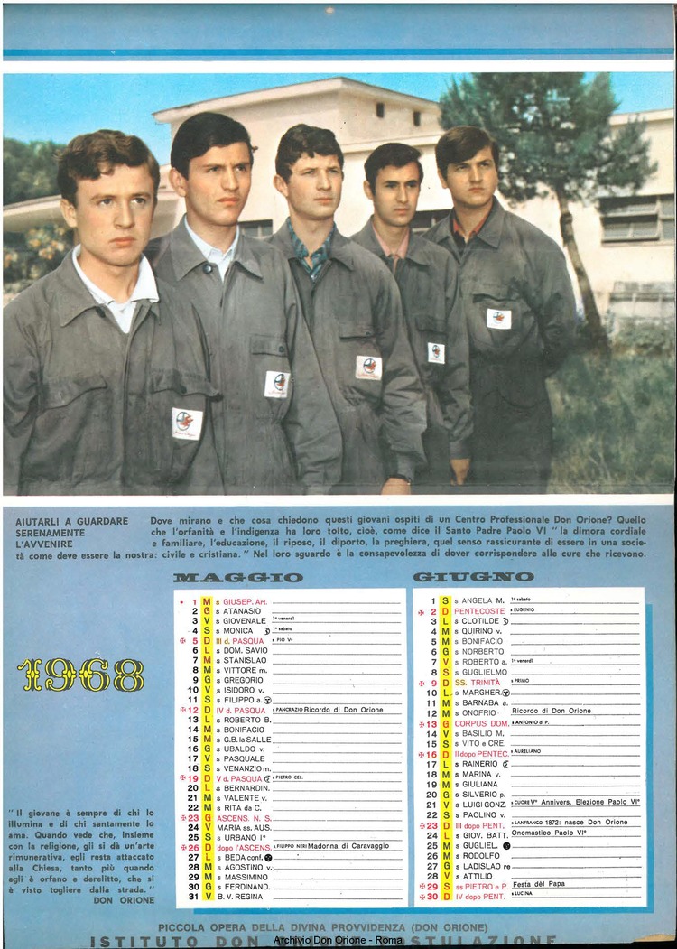 La piccola Opera della Divina Provvidenza, 62, 23, 01-12-1967 calendario, pagina 5