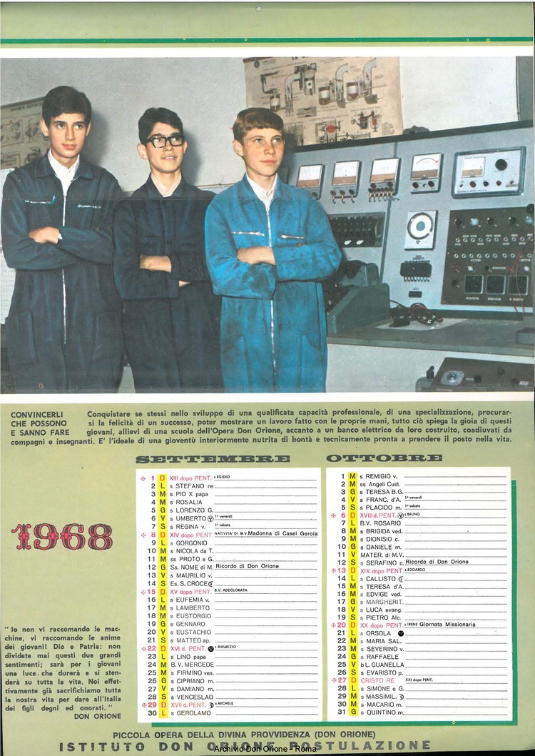 La piccola Opera della Divina Provvidenza, 62, 23, 01-12-1967 calendario, pagina 7