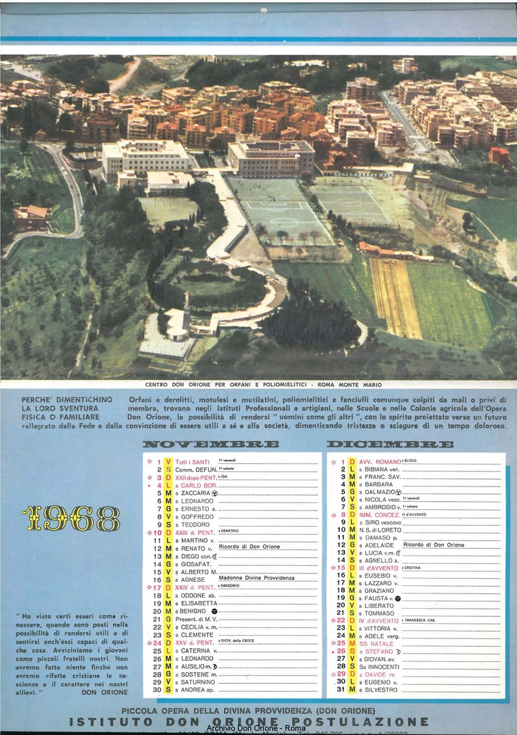 La piccola Opera della Divina Provvidenza, 62, 23, 01-12-1967 calendario, pagina 8
