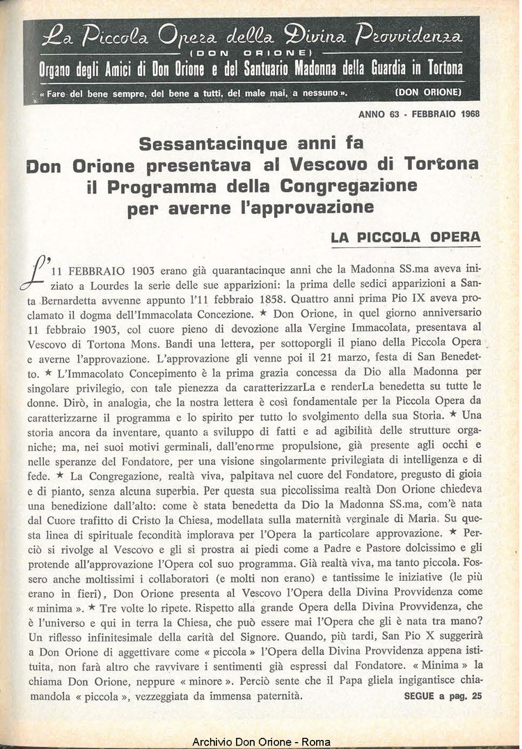 La piccola Opera della Divina Provvidenza, 63, 03, 01-02-1968, pagina 3