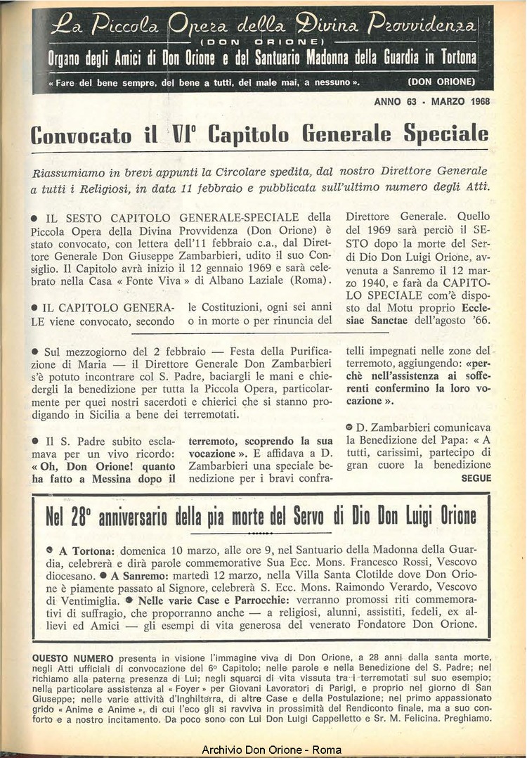 La piccola Opera della Divina Provvidenza, 63, 05, 01-03-1968, pagina 3