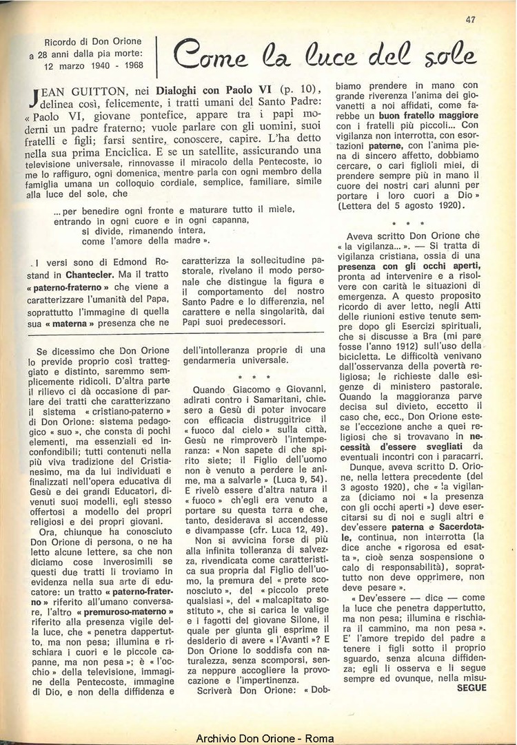 La piccola Opera della Divina Provvidenza, 63, 05, 01-03-1968, pagina 7