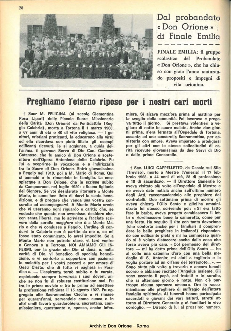 La piccola Opera della Divina Provvidenza, 63, 07, 01-04-1968, pagina 18