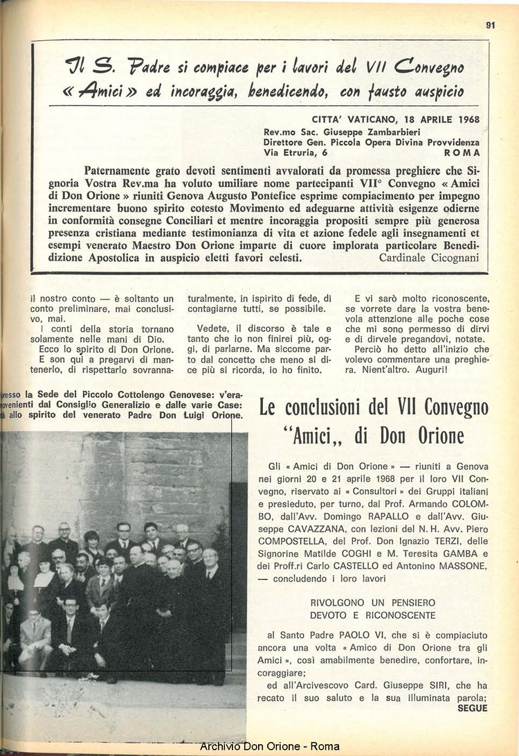 La piccola Opera della Divina Provvidenza, 63, 10, 15-05-1968, pagina 11