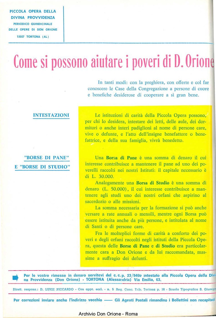 La piccola Opera della Divina Provvidenza, 63, 10, 15-05-1968, pagina 20