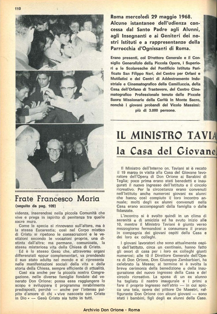 La piccola Opera della Divina Provvidenza, 63, 11_12, 01-06-1968, pagina 10