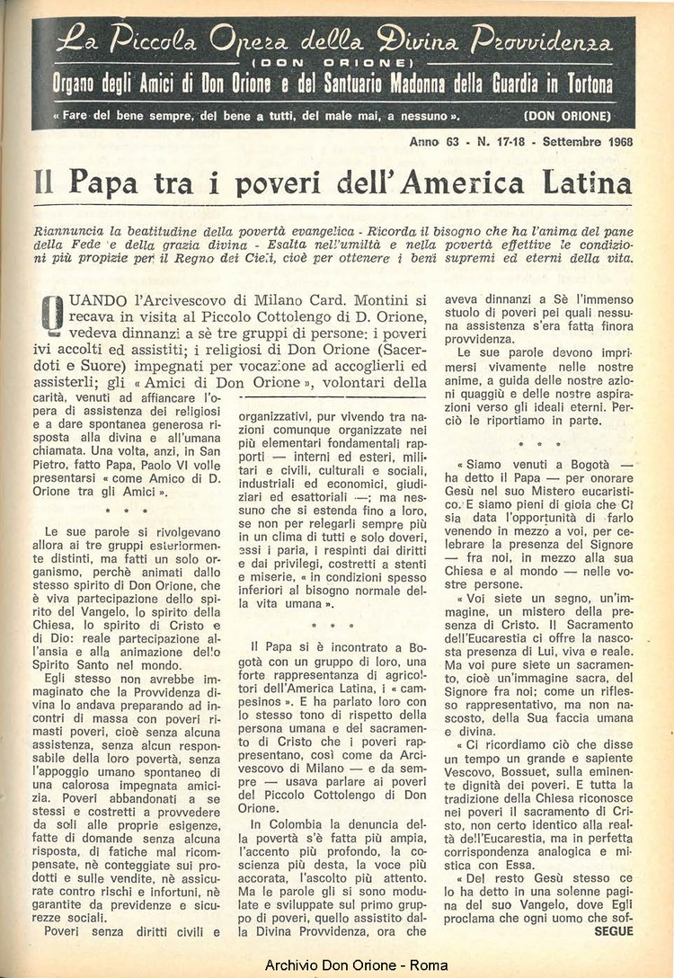 La piccola Opera della Divina Provvidenza, 63, 17, 01-09-1968, pagina 3