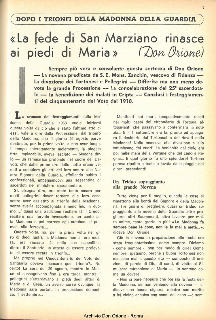 La piccola Opera della Divina Provvidenza, 63, 20, 01-10-1968, pagina 7