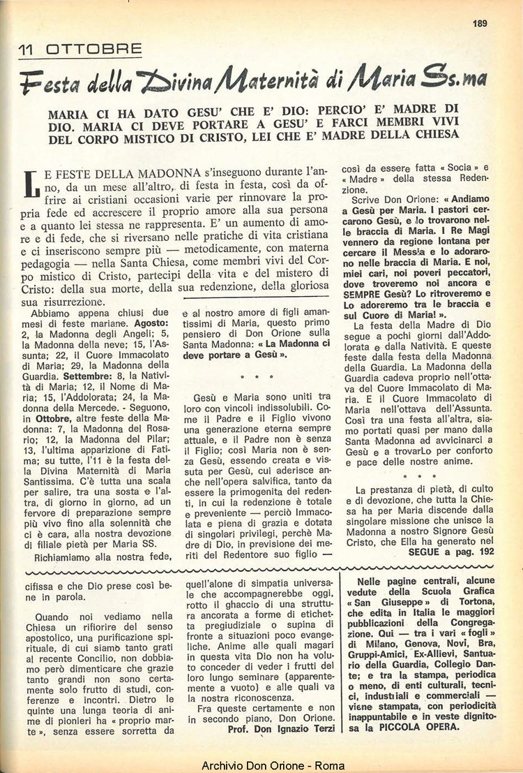 La piccola Opera della Divina Provvidenza, 63, 20, 01-10-1968, pagina 25