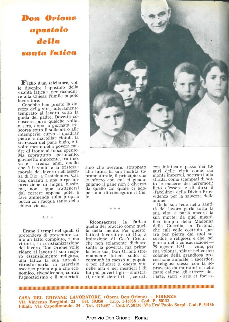 La piccola Opera della Divina Provvidenza, 63, 21, 01-11-1968, pagina 20