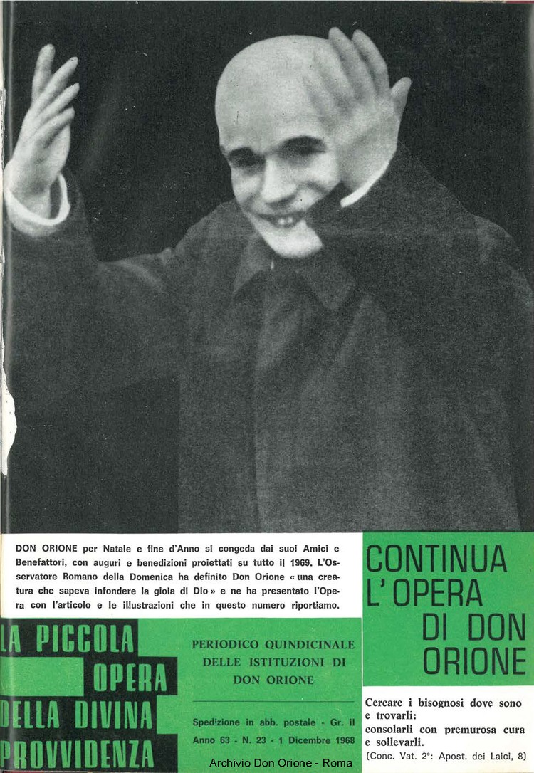 La piccola Opera della Divina Provvidenza, 63, 23, 01-12-1968, pagina 1