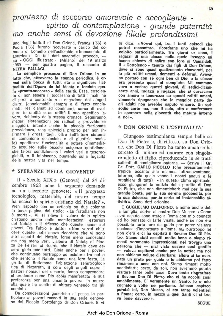 La piccola Opera della Divina Provvidenza, 64, 07, 01-04-1969, pagina 5