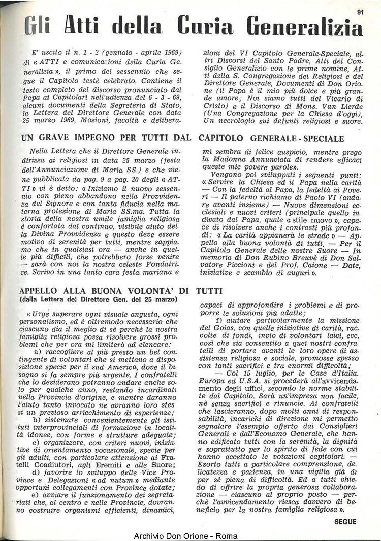 La piccola Opera della Divina Provvidenza, 64, 09, 01-05-1969, pagina 7