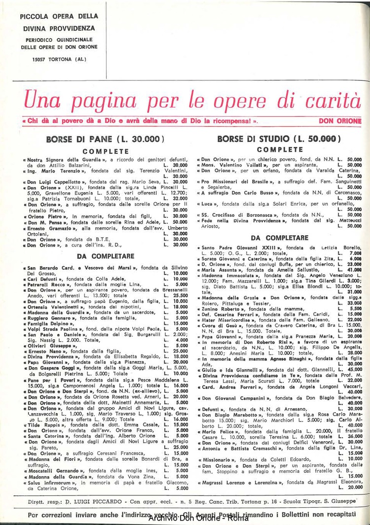 La piccola Opera della Divina Provvidenza, 64, 16, 01-11-1969, pagina 20