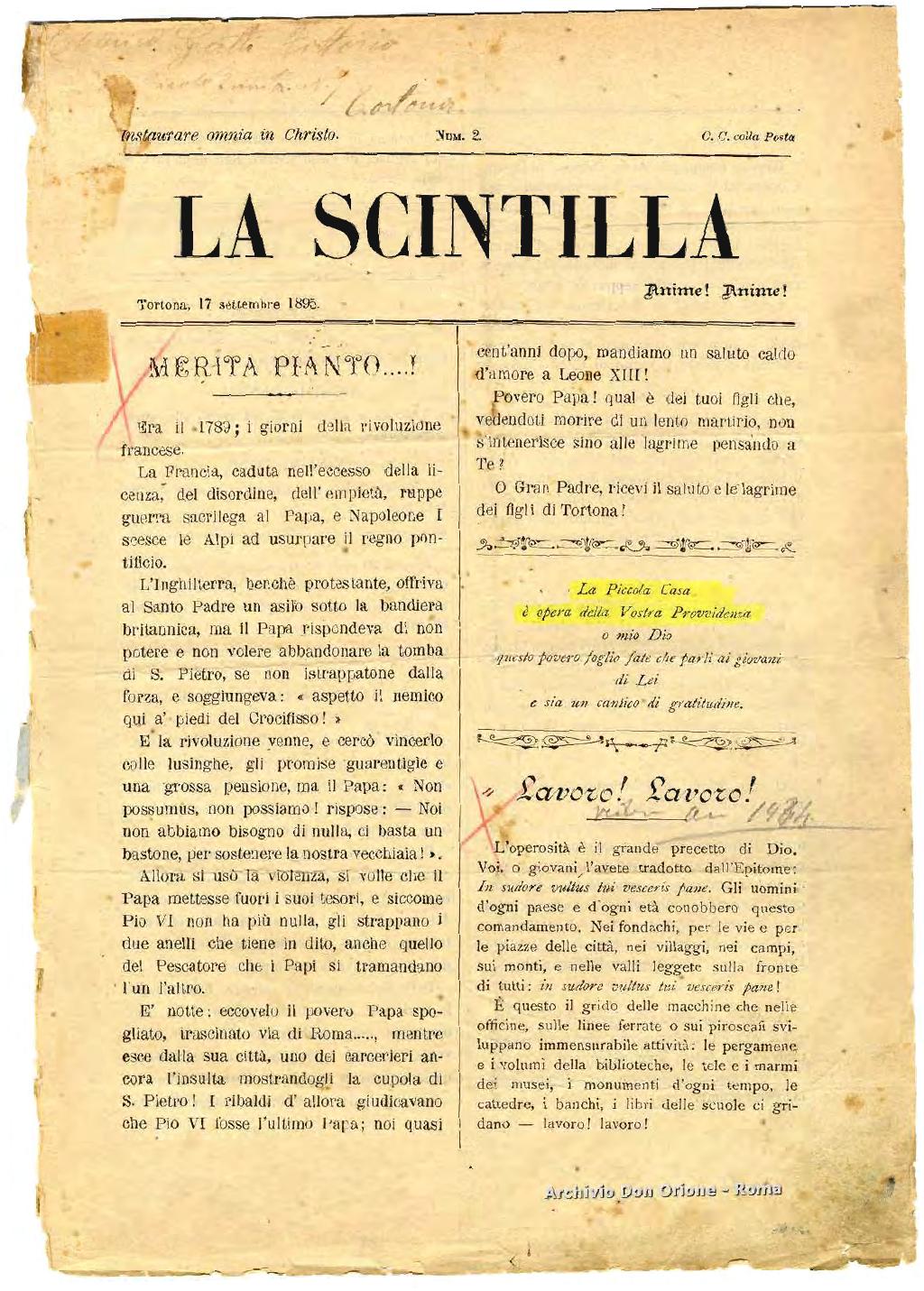 La Scintilla, 2, pagina 01