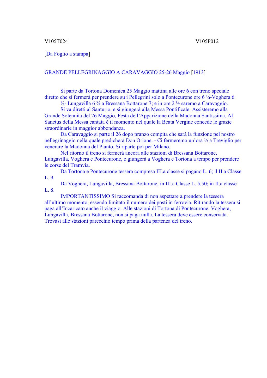 Scritti. Volume 105, pagina 026