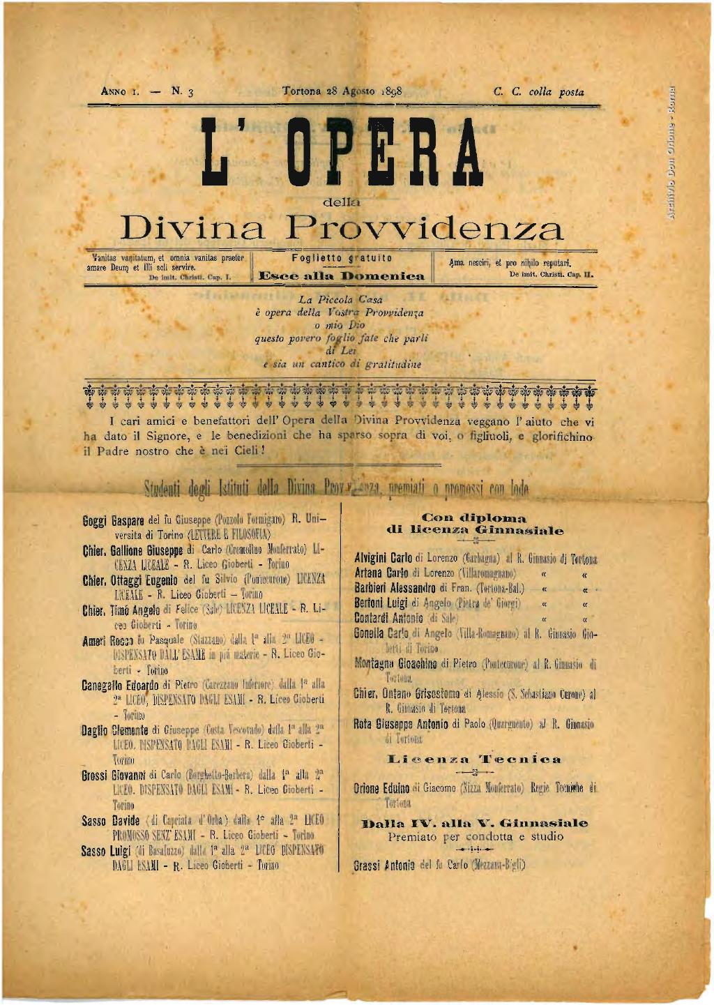 L'opera della Divina Provvidenza, 3, pagina 1