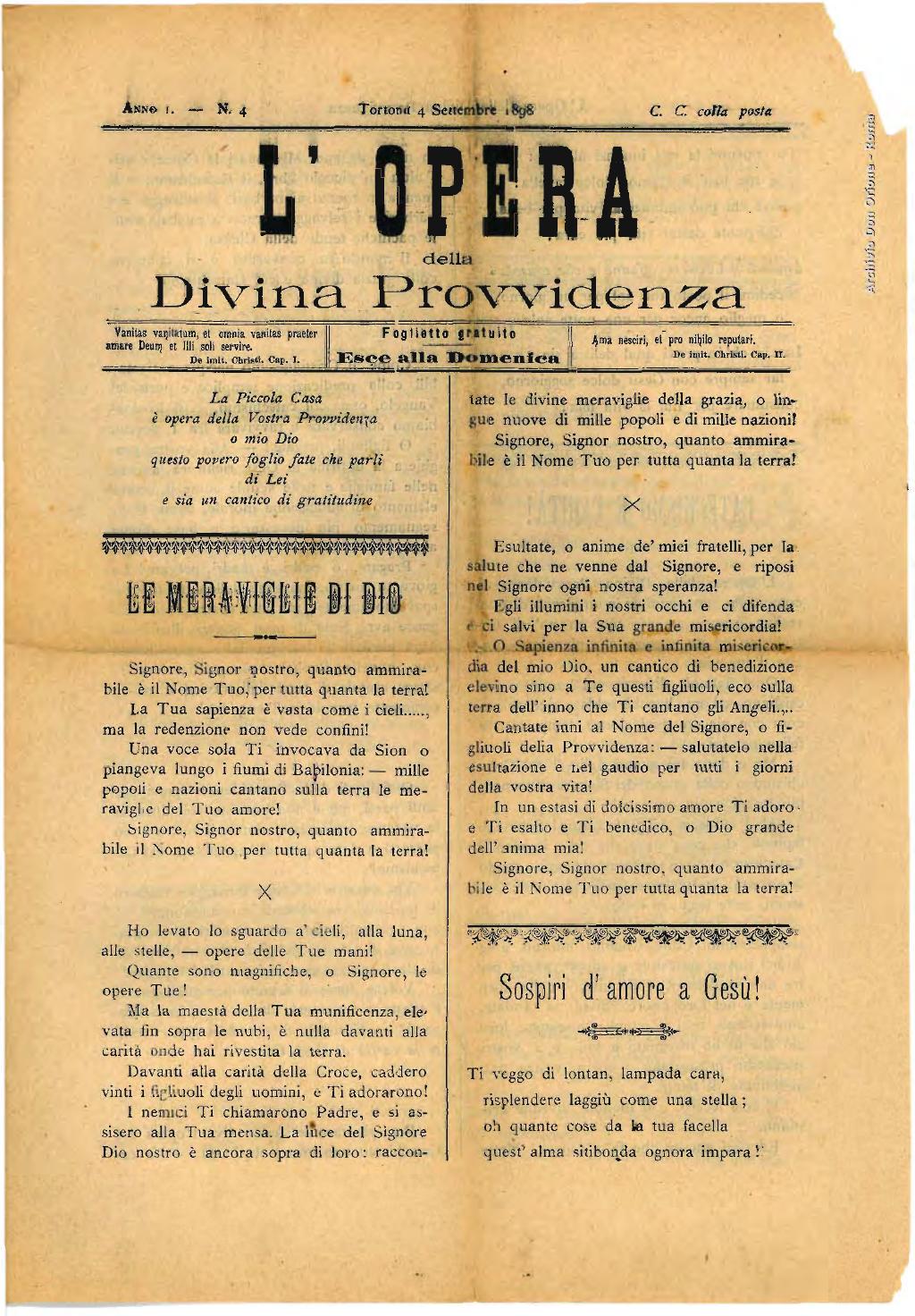 L'opera della Divina Provvidenza, 4, pagina 1