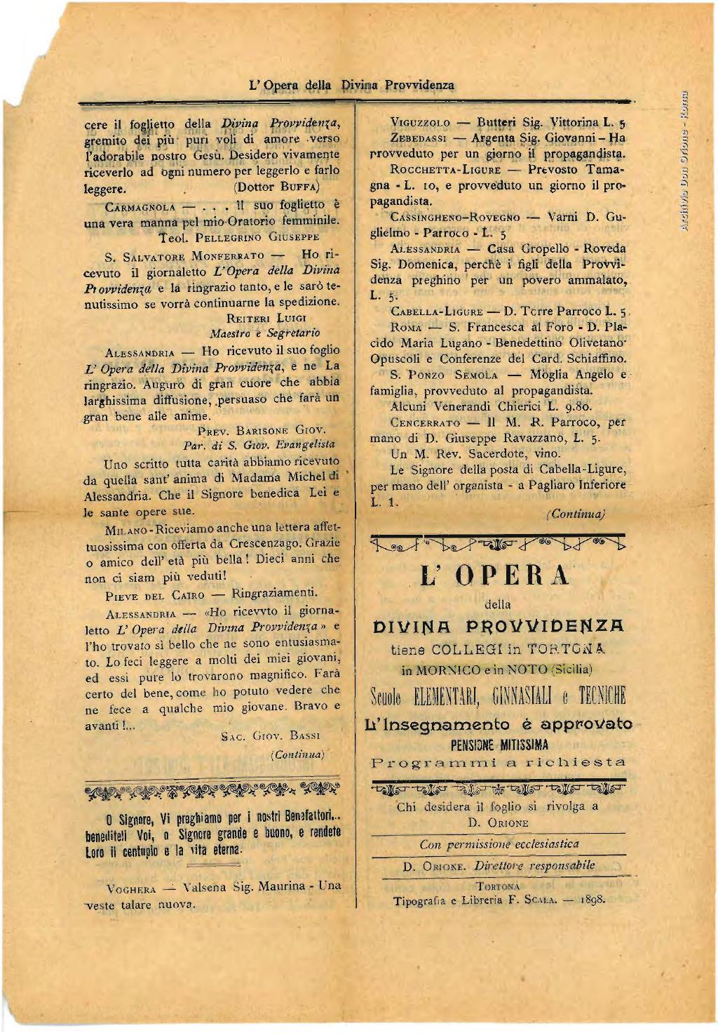 L'opera della Divina Provvidenza, 4, pagina 4