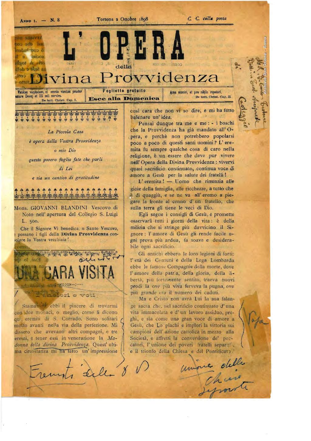 L'opera della Divina Provvidenza, 8, pagina 1