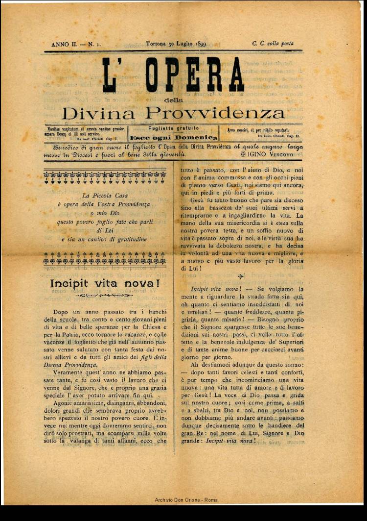 L'opera della Divina Provvidenza, 2, 1, pagina 1