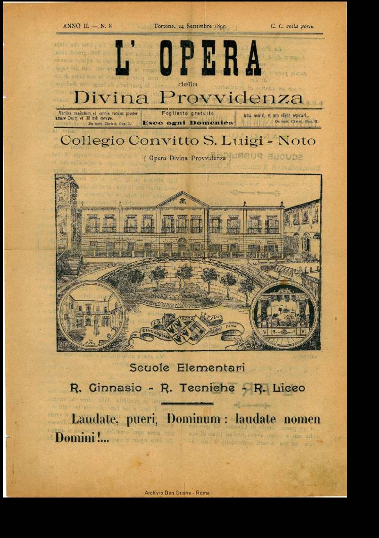 L'opera della Divina Provvidenza, 2, 8, 24-09-1899, pagina 1