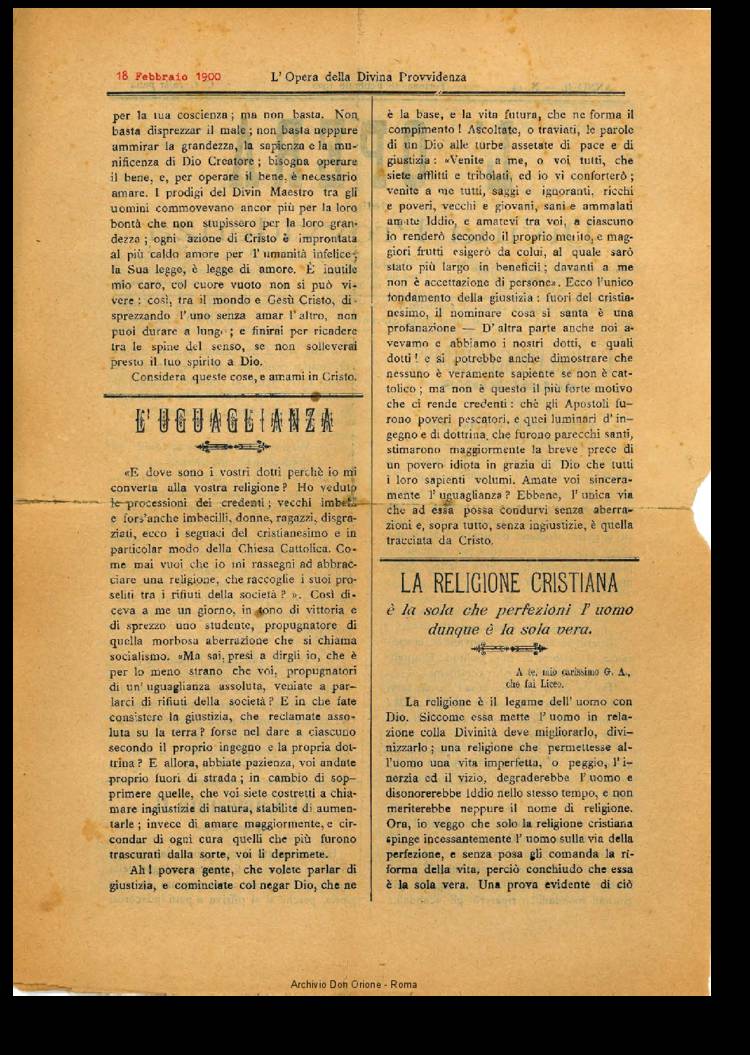 L'opera della Divina Provvidenza, 2, 14, 18-02-1900, pagina 2