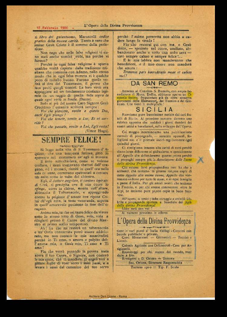 L'opera della Divina Provvidenza, 2, 14, 18-02-1900, pagina 4