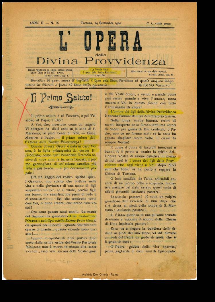 L'opera della Divina Provvidenza, 2, 16, 14-09-1900, pagina 1