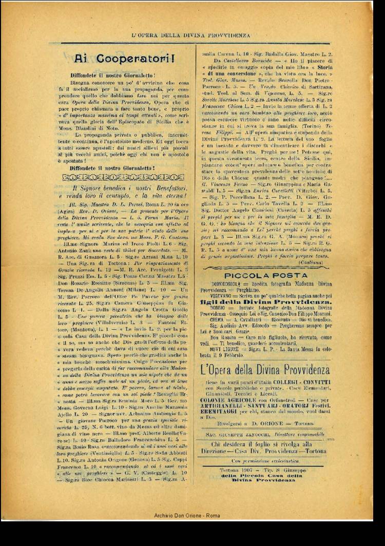 L'opera della Divina Provvidenza, 5, 3, 01-03-1907, pagina 4