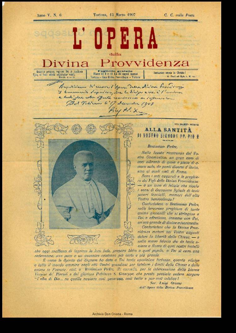 L'opera della Divina Provvidenza, 5, 6, 15-03-1907, pagina 1