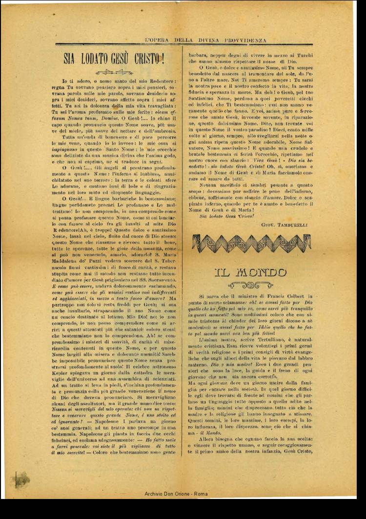 L'opera della Divina Provvidenza, 8, 02, 01-02-1909, pagina 2