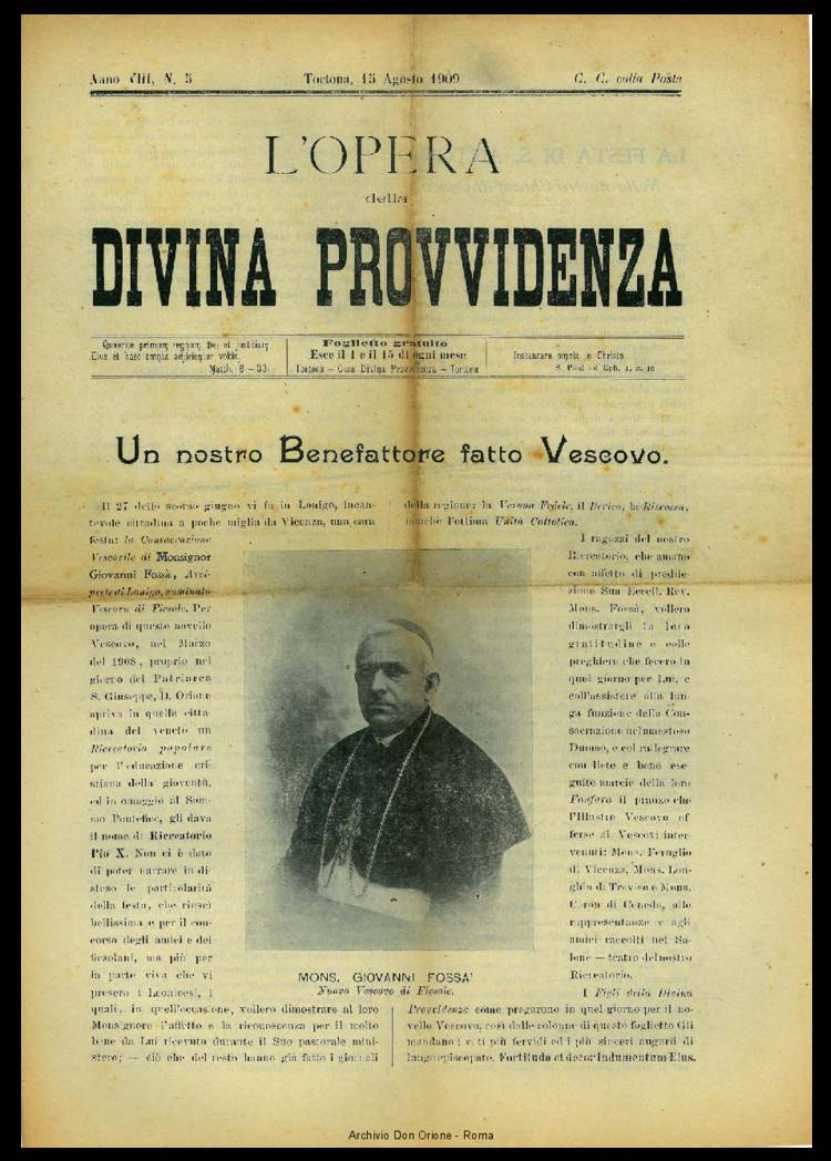 L'opera della Divina Provvidenza, 8, 05, 15-08-1909, pagina 1