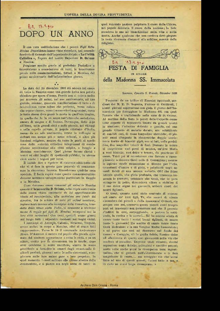 L'opera della Divina Provvidenza, 9, 01, 15-01-1910, pagina 3