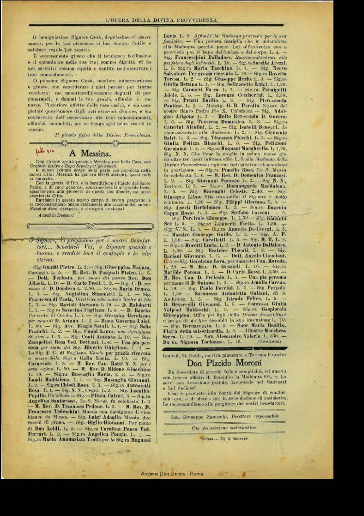 L'opera della Divina Provvidenza, 9, 02, 01-02-1910, pagina 4