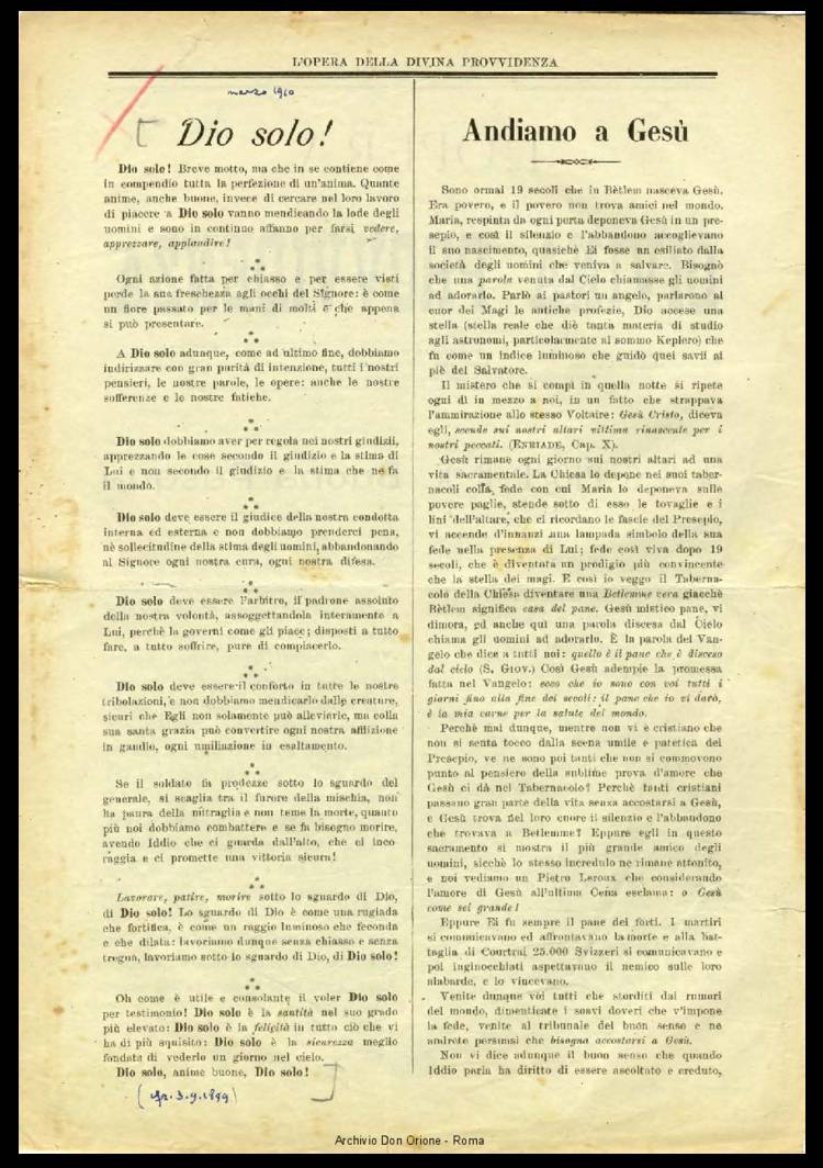 L'opera della Divina Provvidenza, 9, 03, 01-03-1910, pagina 2