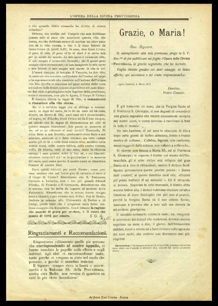 L'opera della Divina Provvidenza, 9, 03, 01-03-1910, pagina 3