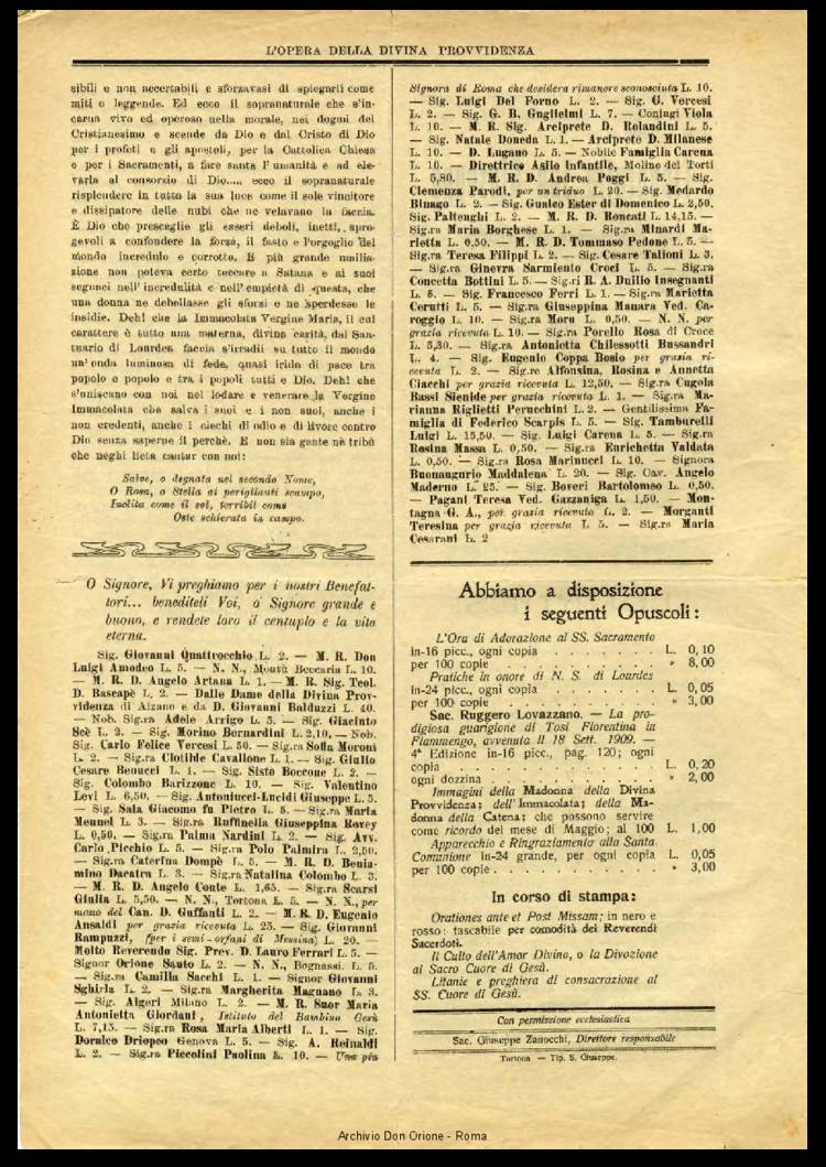 L'opera della Divina Provvidenza, 9, 04, 01-05-1910, pagina 4