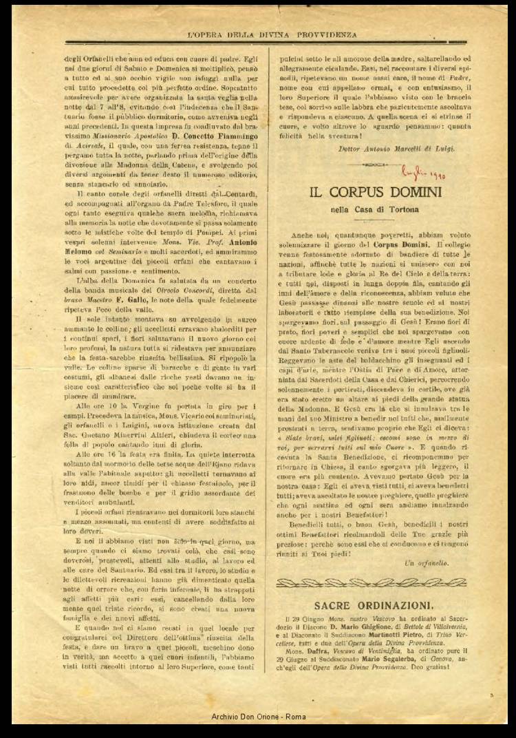 L'opera della Divina Provvidenza, 9, 05, 01-07-1910, pagina 3